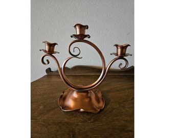 Mid-Century Gregorian Copper Candelabra #406