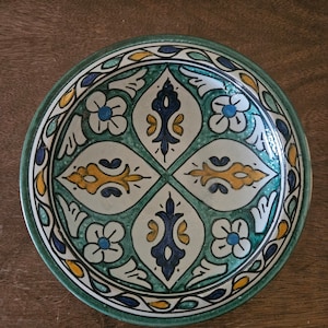 Vintage Moroccan Ceramic Wall Plate