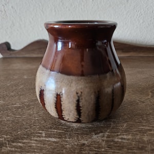 Vintage Small Drip Glaze Pottery Vase