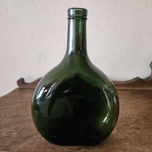 Vintage Green Glass Bottle, Marquis de Caussade-Condom bottle from France