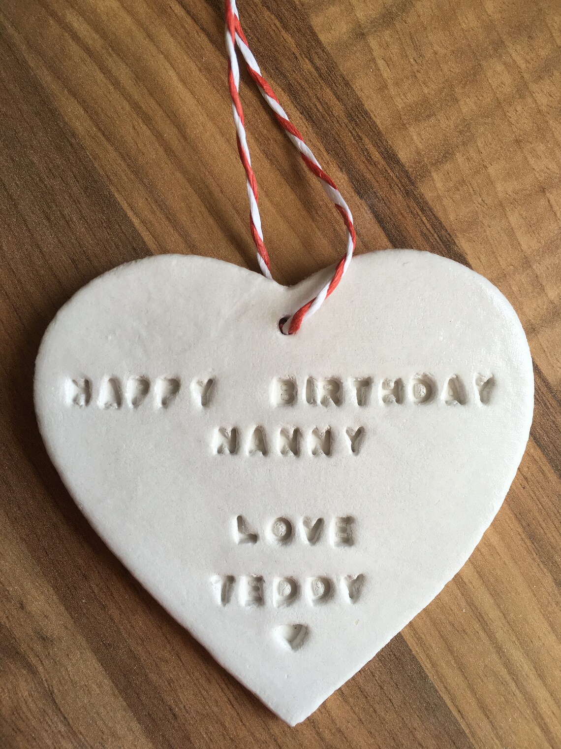 Happy birthday personalised clay plaque gift add name or Etsy