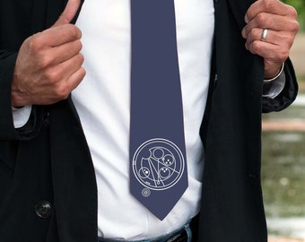 Allons-Y! 10th Doctor Circular Gallifreyan Neck Tie