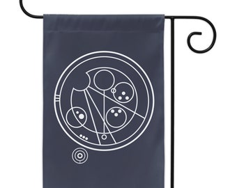 Allons-Y! 10th Doctor Circular Gallifreyan Yard Flags