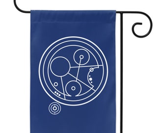 Geronimo! 11th Doctor Circular Gallifreyan Yard Flags