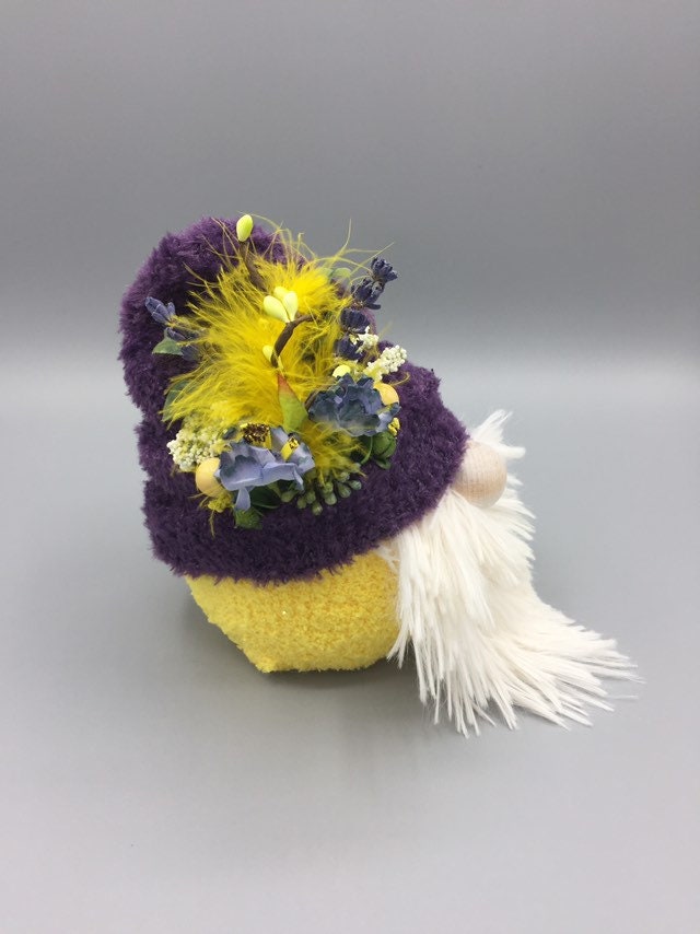 Whimsical Gnome Festive Gnome Sock Gnome Rice Gnome Purple Etsy India