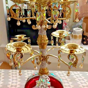 エジプト真鍮（ゴールド）ベリーダンス シェマダン、キャンドルホルダー 9 キャンドル エジプト製