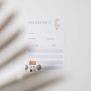 WIEGEKARTE SCHLICHTES DESIGN: Eine besondere Erinnerung für Hebammen und stolze Eltern!