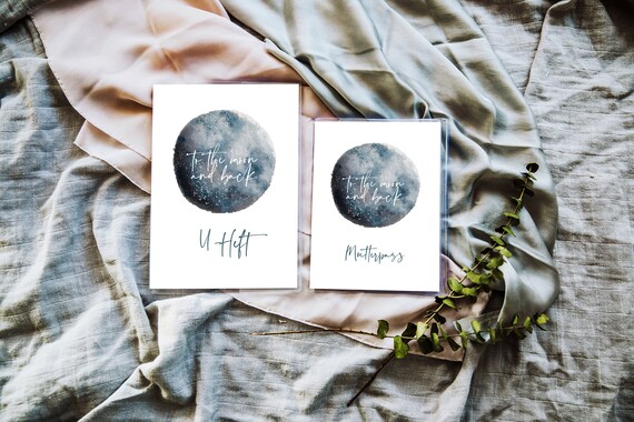 Mutterpass Und U Heft Hulle To The Moon And Back Etsy