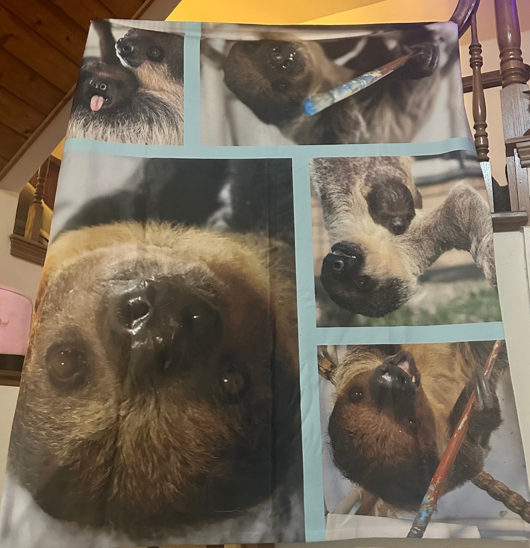 Sloth 50x60 Fleece Blanket Etsy Canada