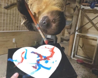 Sloth painting heart