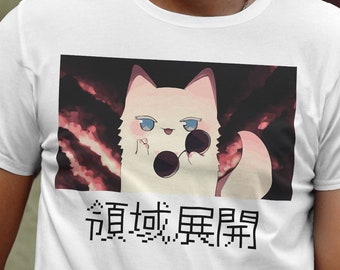 Jujutsu Kaisen Gojo Cat Parody T-Shirt Unisex Softstyle Gift Anime Meme Humor Otaku
