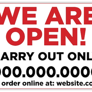 WE ARE OPEN - Yard Sign, Lawn Sign, Coroplast, Corrugated Plastic, Free Customization!! - ***Free Shipping***