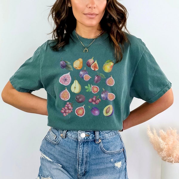 Fig Shirt Fruit Graphic Shirt Fig Graphic Tee For Women Fig Tee Aesthetic Vintage Shirt Vintage Garden Shirt Oversized Comfort Colors®