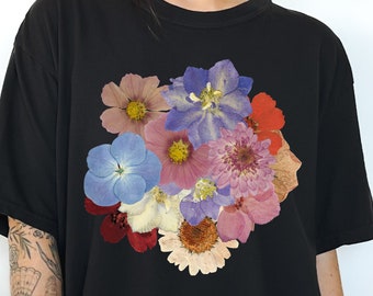 Pressed Flowers Shirt, Wildflower Shirt, Wild Flower Shirt, Vintage Botanical Shirt, Floral Shirt, Flower Shirt, Garden Cottage Core Shirt