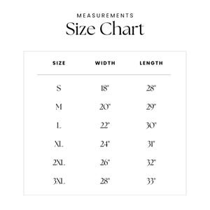 K&ouml;nnte beinhalten: Gr&ouml;&szlig;entabelle f&uuml;r Kleidung mit Ma&szlig;en in Zoll. Die Tabelle zeigt die Gr&ouml;&szlig;en S bis 3XL mit den entsprechenden Breiten- und L&auml;ngenma&szlig;en.