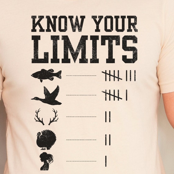 【Anyone more】Deer Stripe Collar Overfit T-shirt Know Your Limits Shirt, Deer Hunting Shirt, Fishing, Duck