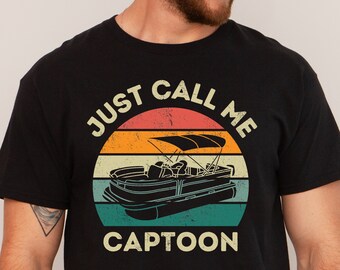 Funny Pontoon Shirt, Pontoon Boat Captain, Retro Vintage Boat, Boating Shirt, Gift for Boat Owner, Pontoon Dad & Grandpa, Lake Lover Shirt