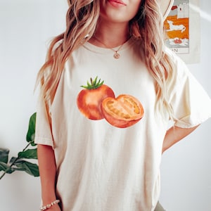 Tomato Shirt, Tomato Girl Aesthetic, Tomato Clothing, Tomato Gift for Gardener, Tomato Lover, Vintage Fruit & Vegetable Cottage Core Shirt