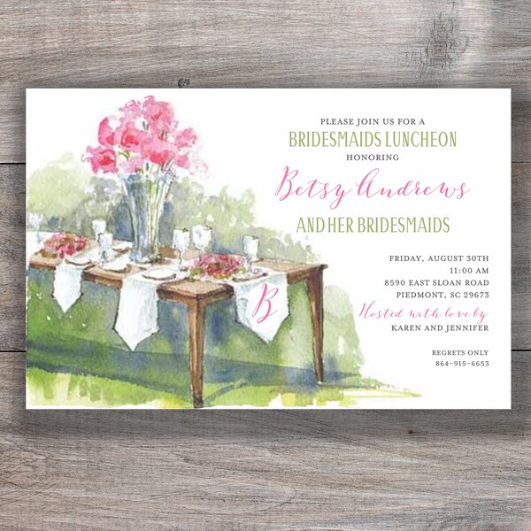 Table Awaiting Bridesmaid Luncheon Invitations | Printed and Shipped To You!