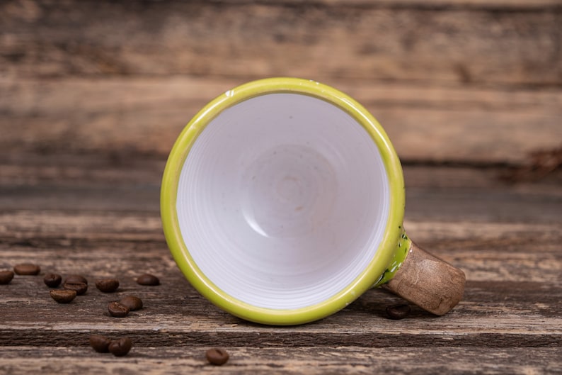 Mountain mug Ceramic mug handmade, Nature pottery, Everest mug, Ribbed handmade ceramics, Unique eco friendly ceramics, clay tea cup image 4
