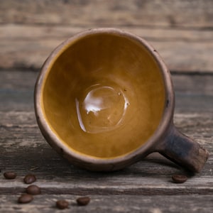 Big pottery leaf mug Handmade ceramic coffee mug, Pottery mug with leaves impressions, Nature mug, Unique clay mug, Autumn mug, Fall mug image 5