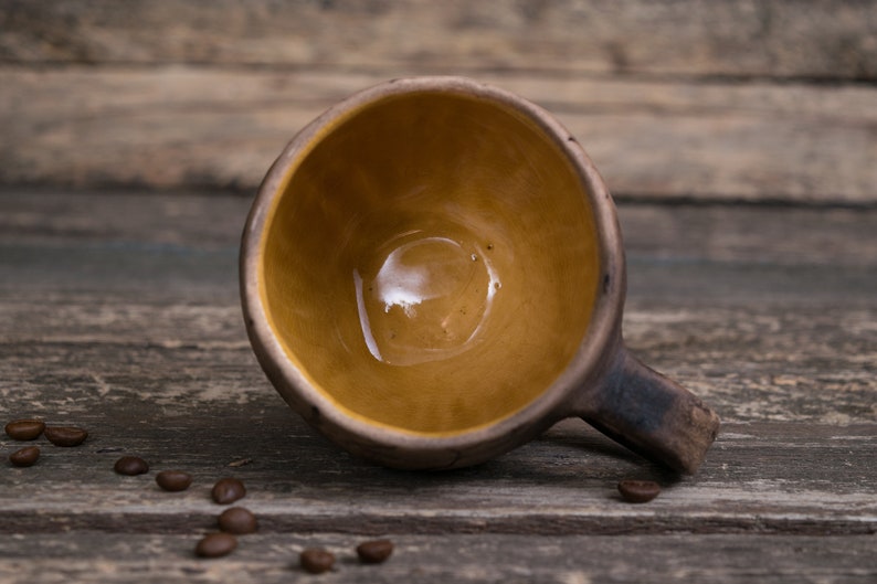 Big pottery leaf mug Handmade ceramic coffee mug, Pottery mug with leaves impressions, Nature mug, Unique clay mug, Autumn mug, Fall mug image 5