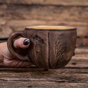 Handmade botanical mug Pottery plant mug, Wildflowers ceramic mug, Floral coffee mug, Garden flower mug, Plant Mom coffee mug image 7