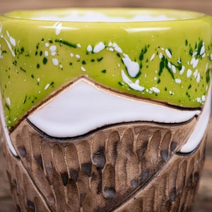 Mountain mug Ceramic mug handmade, Nature pottery, Everest mug, Ribbed handmade ceramics, Unique eco friendly ceramics, clay tea cup image 6