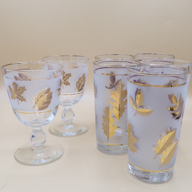 Golden Foliage Vintage Glassware by Libbey Glass Company 19531978 Etsy