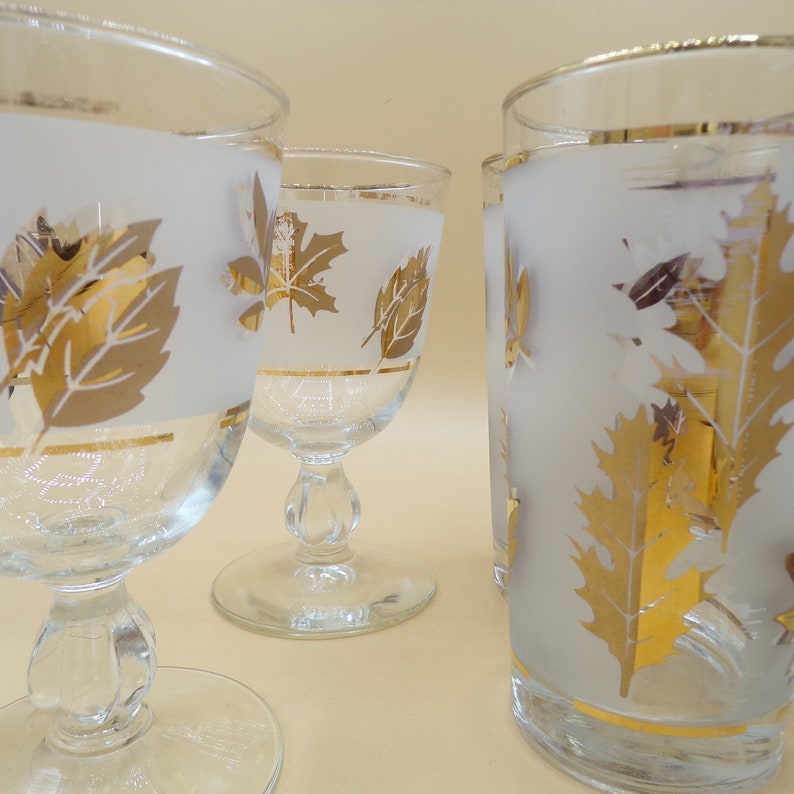 Golden Foliage Vintage Glassware by Libbey Glass Company Etsy