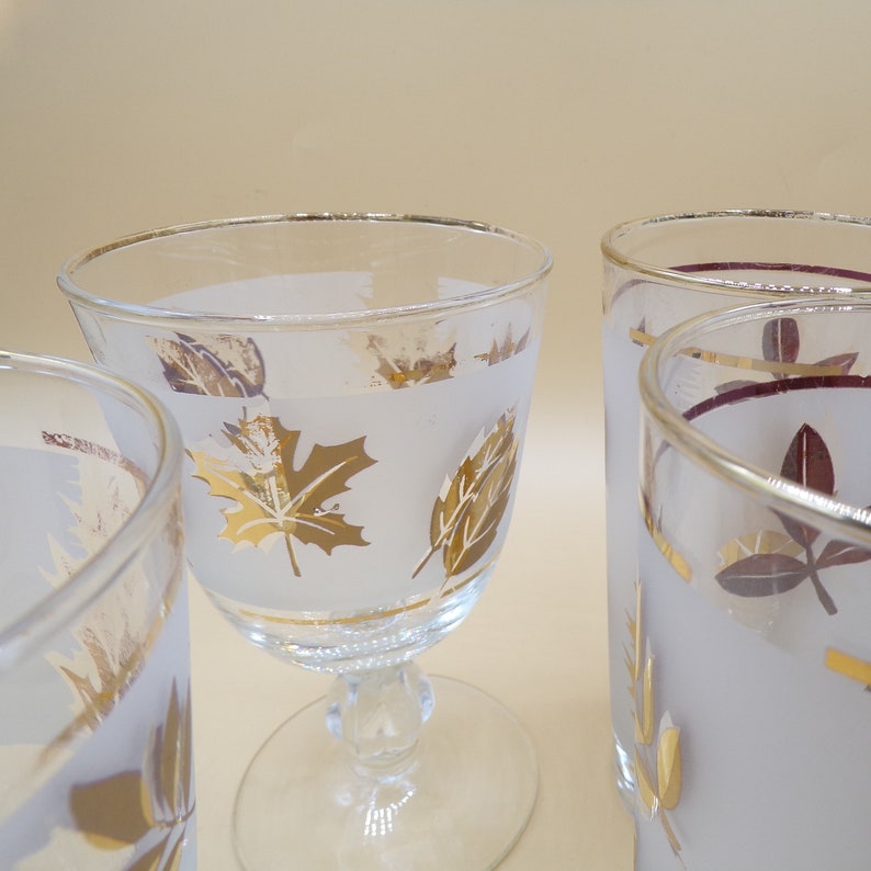 Golden Foliage Vintage Glassware by Libbey Glass Company 19531978 Etsy