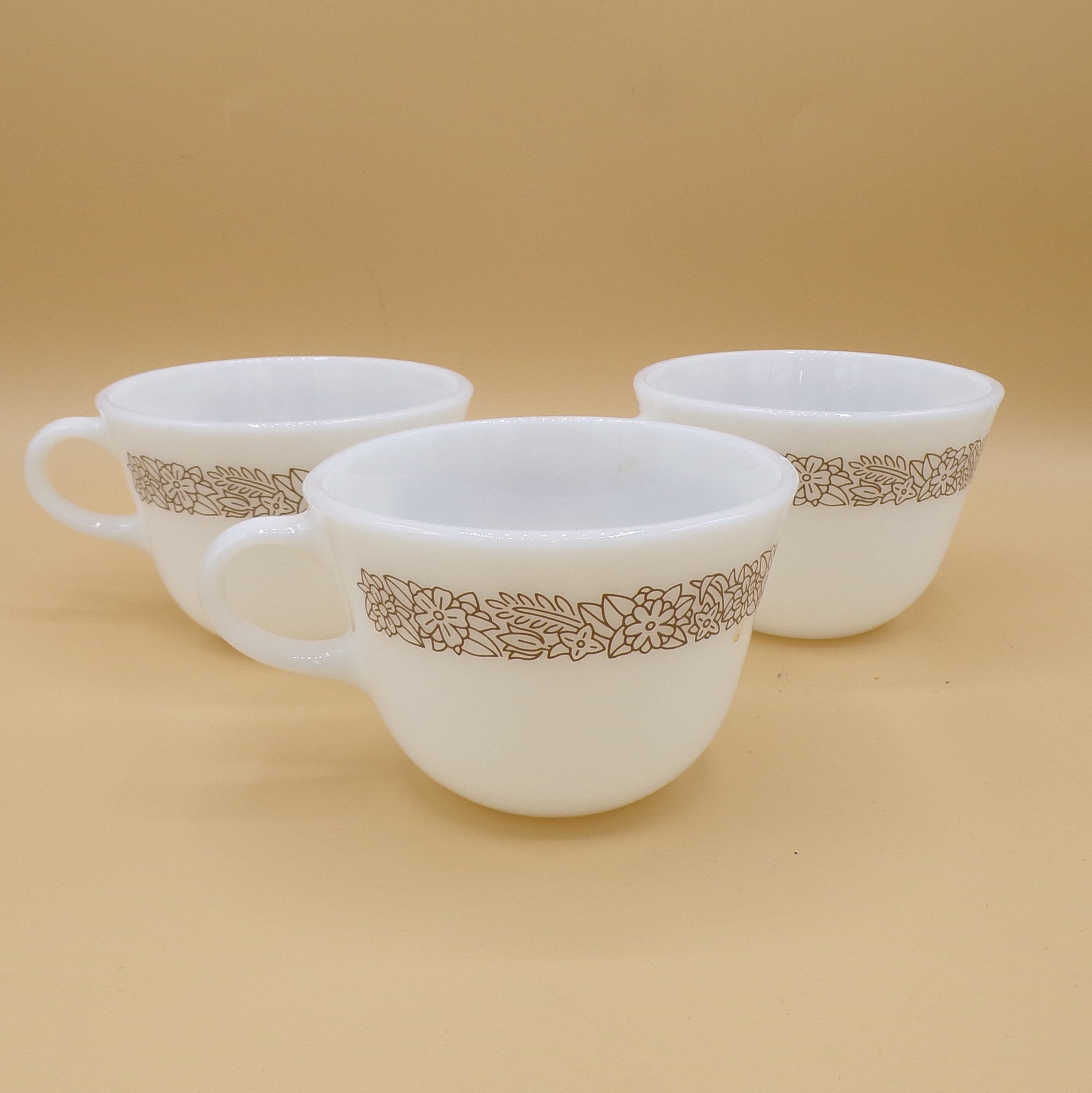 Corning Woodland Brown Coffee Cups Set of 3 Etsy.de