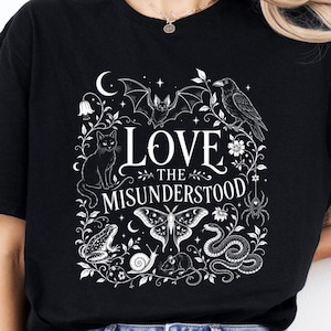 Love The Misunderstood SVG PNG, Bat Raven Cat Snake Spider Moth Frog Design, Gothic Animal Lover Digital Download