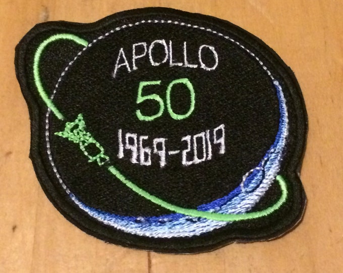 Apollo 50th Anniversary embroidered patch original design with UV details