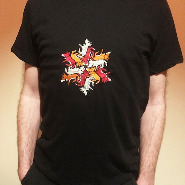 Tessellated fox custom embroidered unisex T-shirt