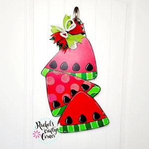 Summertime Treat Wassermelonenscheibe mit Biss, handbemaltes Türschild