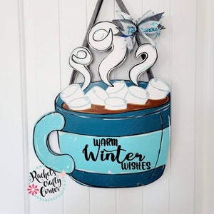 Marshmallow Hot Chocolate Mug Door Hanger Sign