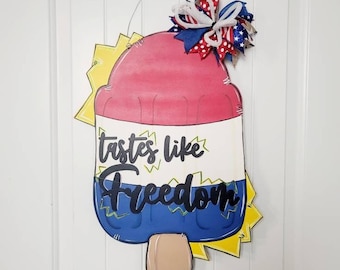 Firecracker Popsicle Door Hanger – Patriotic 4th of July Porch Sign