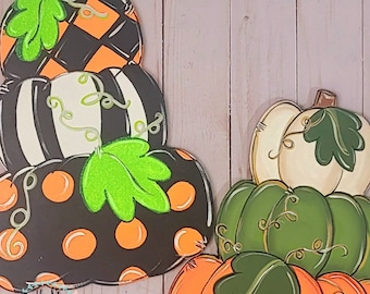 Accroche-porte topiaire citrouille - Enseigne de porche d'Halloween d'automne
