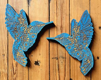 Mandala Kolibri Wandkunst - Lasergeschnittenes Holzvogeldekor - Boho Wandbehang - Rustikales, von der Natur inspiriertes Geschenk für Vogelliebhaber