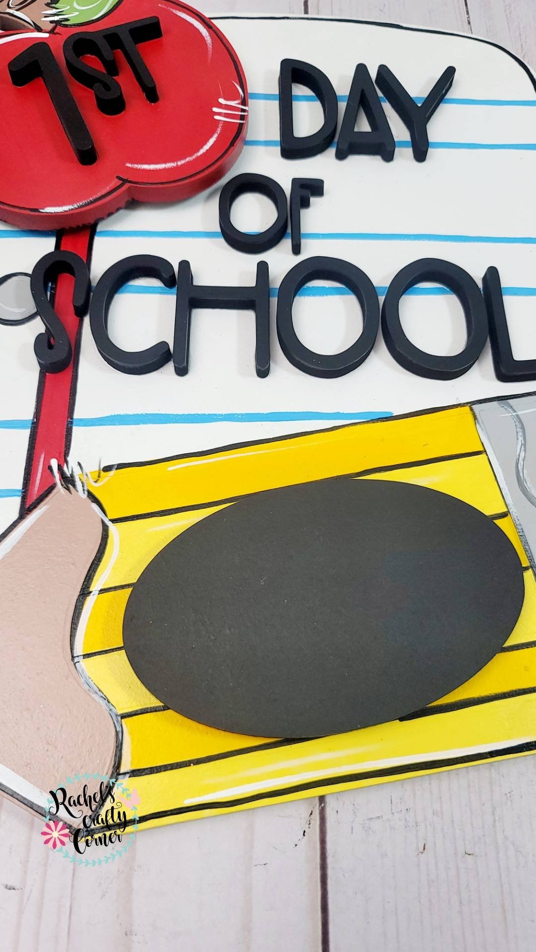 First & Last Day of School Chalkboard Sign – Teacher/Student Door Hanger - Interchangeable apple