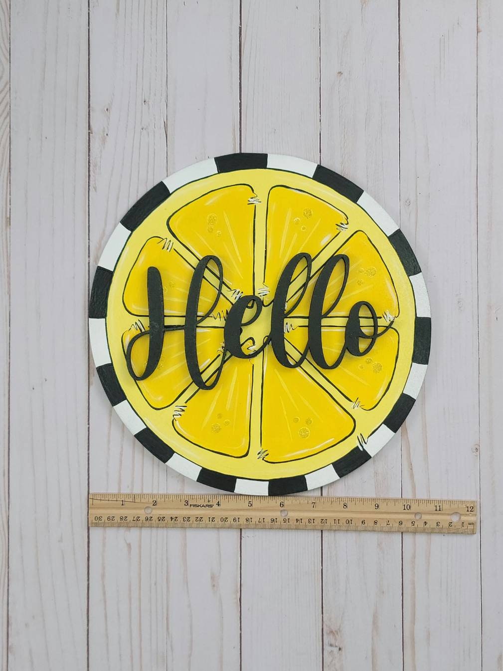Juicy Lemon Slice Hand Painted Door Hanger Sign - Etsy