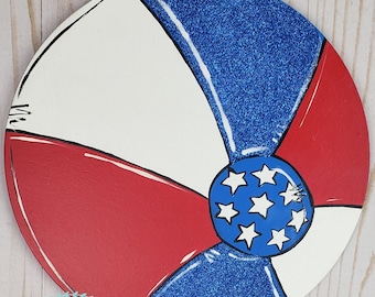 Deurhanger patriottische strandbal: zomerdecoratie 4 juli