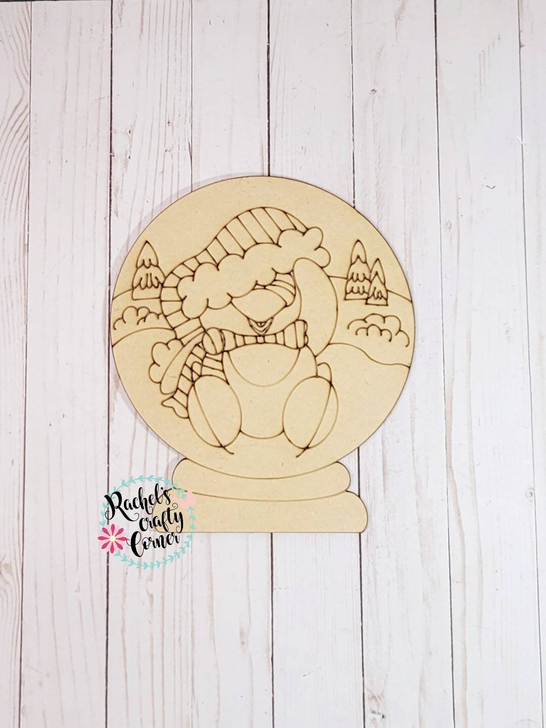 Snow Globe - Laser Cut Out Unfinished Wood Craft Shape XMS200 Snow Globe - Laser Cut Out Unfinished Wood Craft Shape XMS200