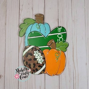 Fall Football Door Hanger – Love Pumpkin & Game Day Sign