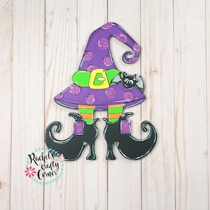 Witch Hat with Legs Door Hanger Sign