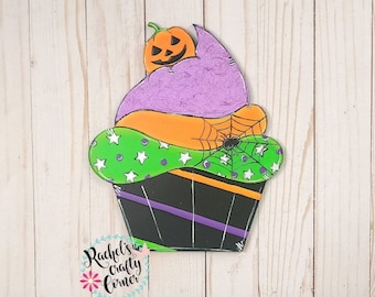 Suporte de porta de cupcake de Halloween: decoração assustadora para varanda