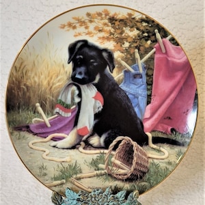 1987 Puppy Playtime &quot;Cabin Fever&quot; Sammlerteller von Jim Lamb
