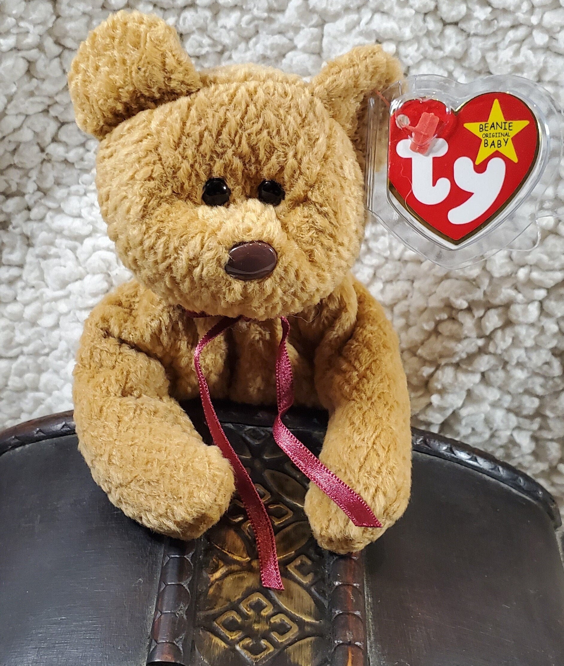 1996 Curly Bear Ty Beanie Baby Etsy