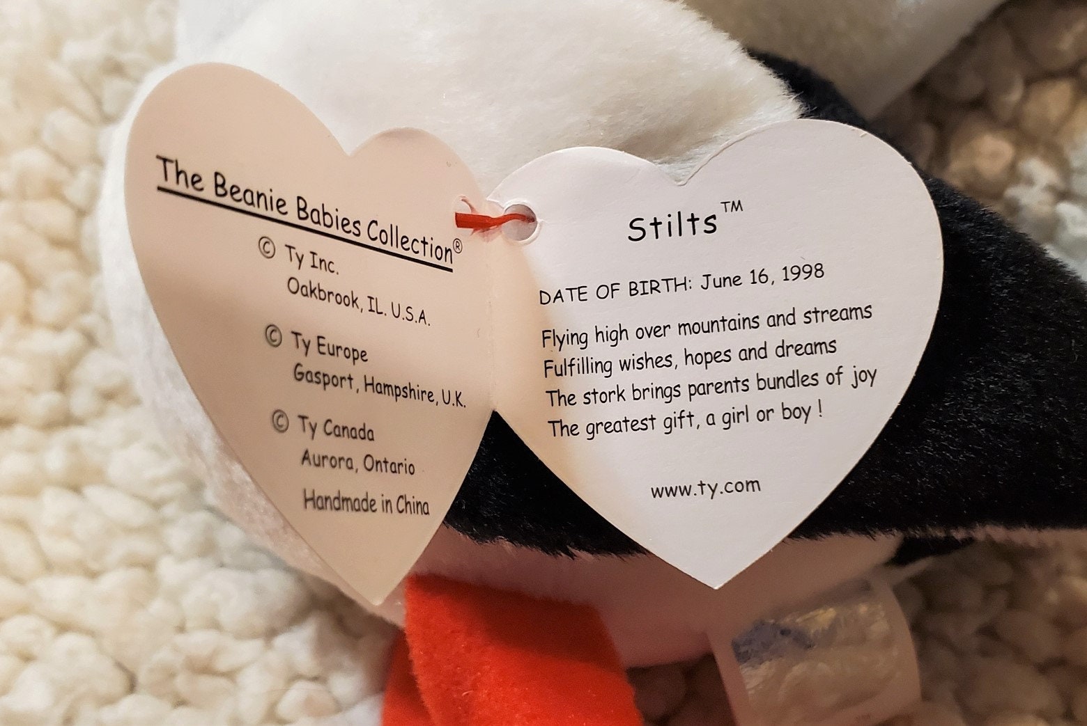 1998 Stilts the Stork Ty Beanie Babies Etsy